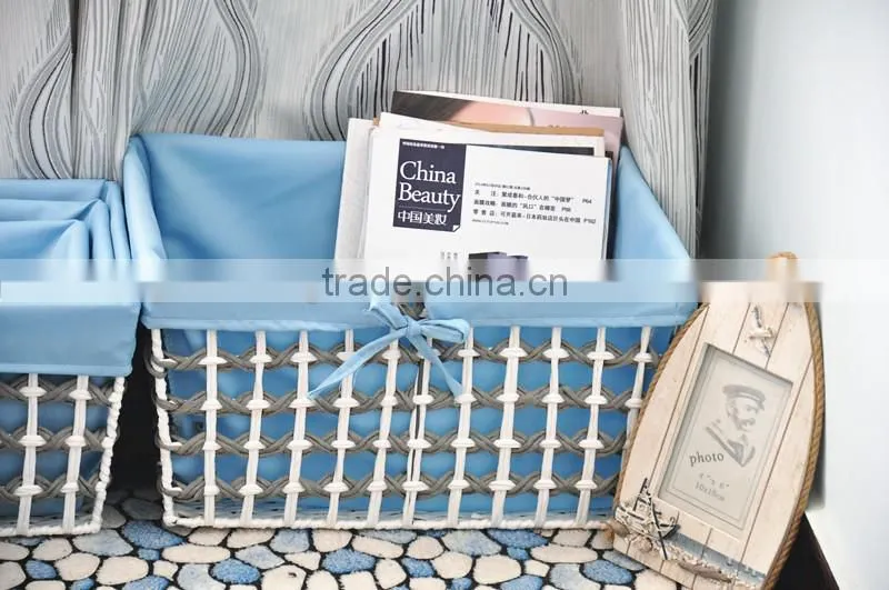 Simple clean handmade cheap jute storage basket