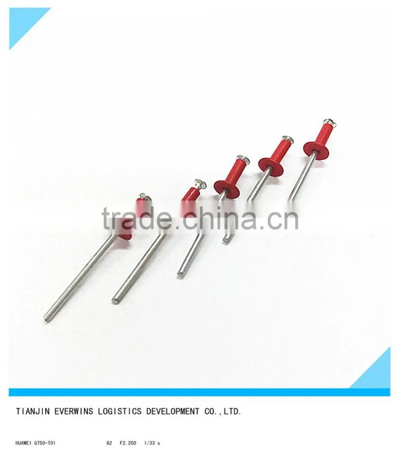 Red color Countersunk head Waterproof Aluminium Blind rivet