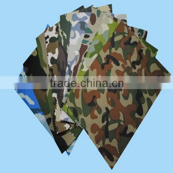 600D polyester waterproof camoflage printed bags fabric with pvc coated