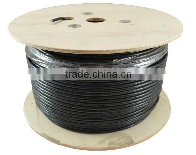 1000ft Bulk Cat6a Cable SSTP Shielded Solid In-Wall Rated (CM) 600MHz 23AWG in Black