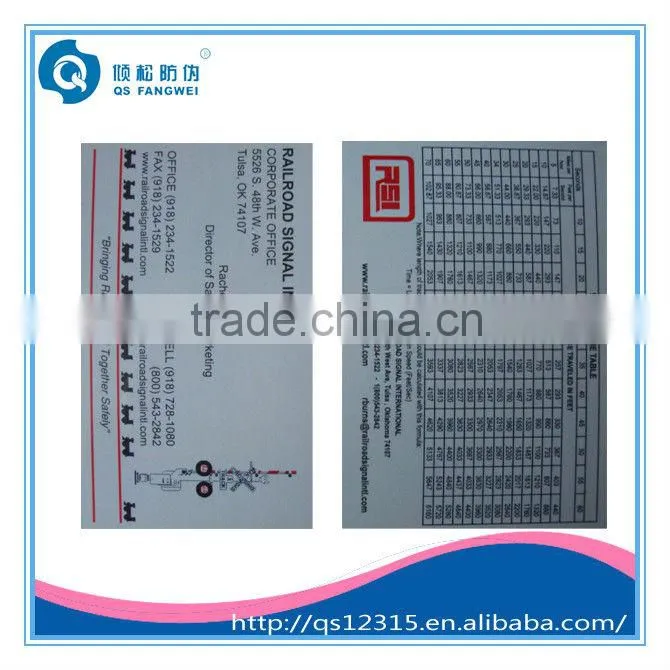 PVC business card