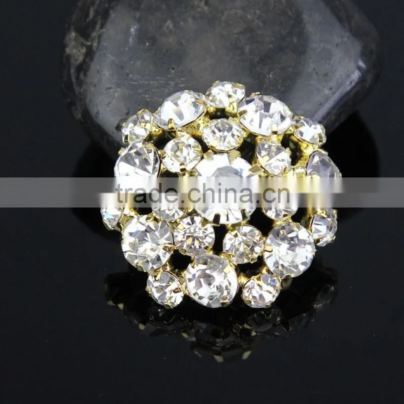 Seasofbeauty 3cm Pretty Rhinestone Button Shank Button Embellishment