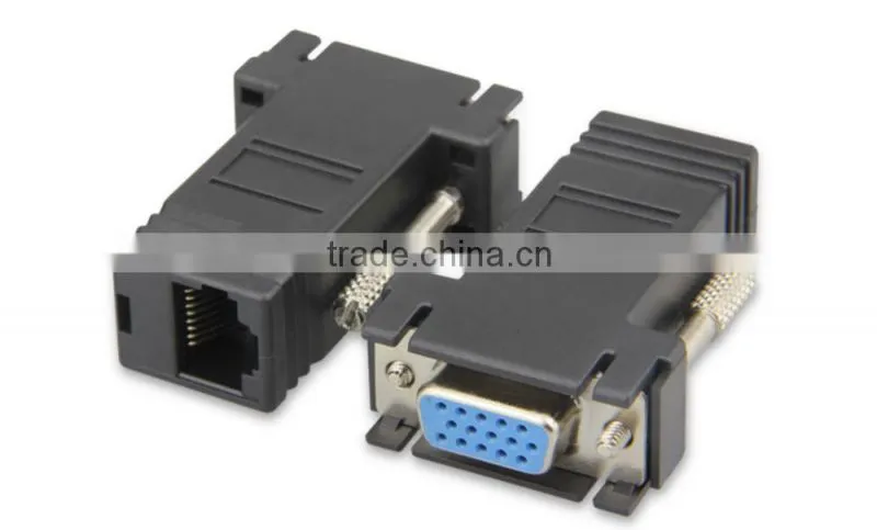 Wholesale VGA 15pin female to RJ45 8P8C female adapter