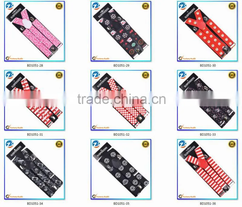 Fahion British Flag Printed Elastic Wedding Wen And Women Braces Suspenders