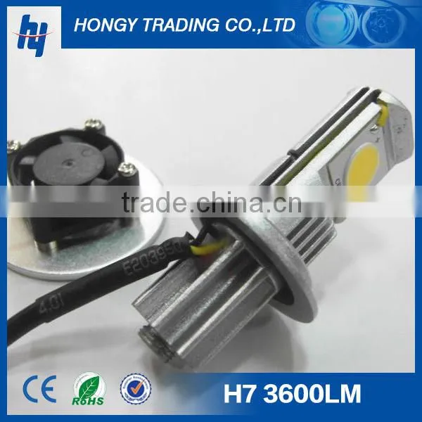 high power cob led car headlight H7 3600lm
