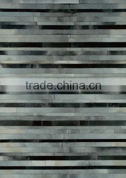 Striped cowhide rug for decoraiton