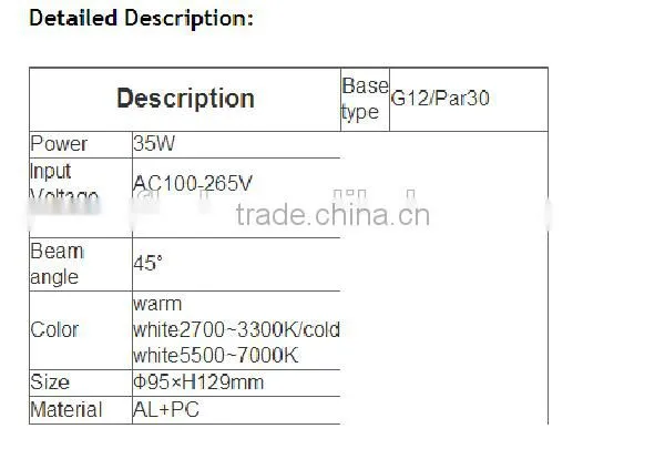 par30 25w Hot new 35w led par 30 35w g12 led lights
