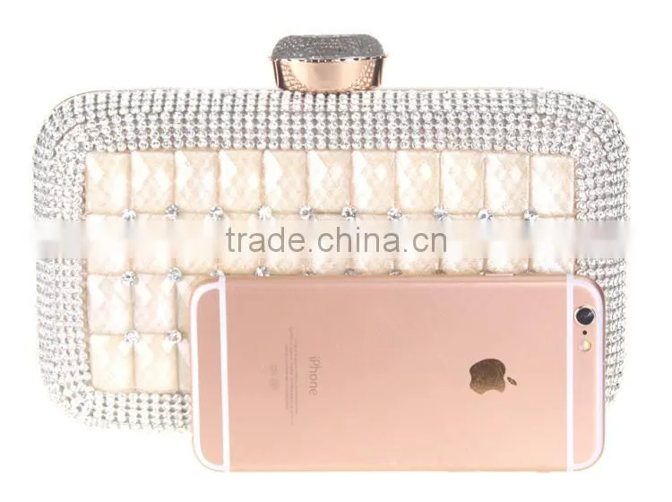 New products glass and rhinestone evening bag of women