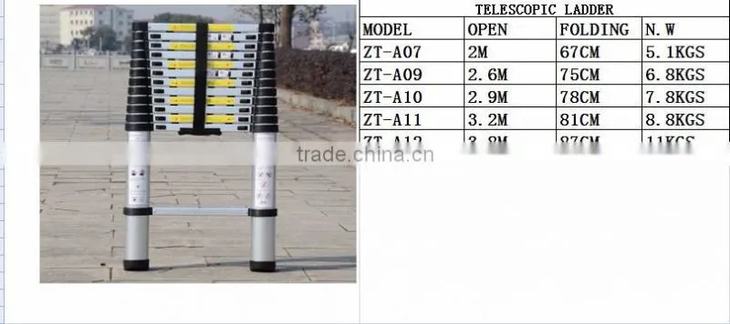 European safety standard 2.6m telescoping ladder