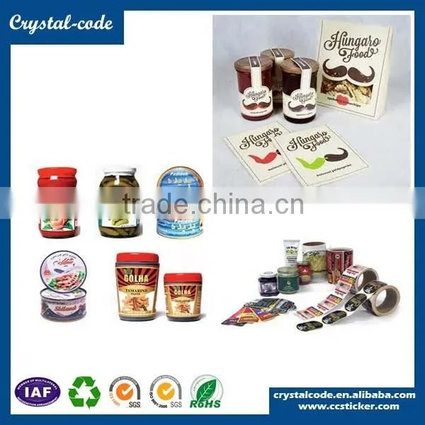 Glossy frozen food label food containers