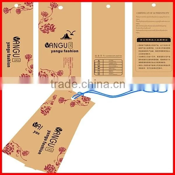 High-end Quality Colorful Paper Hangtags On Jeans With Rope Wholesale