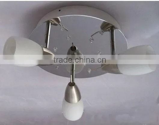 Three lights glass shade ceiling lamp makes of creating beautiful design