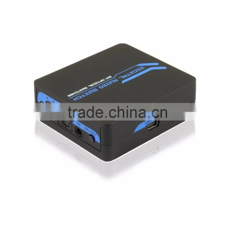 made in China SPDIF/TOSLINK Digital Optical Audio 3x1 Switcher for av amplifier with IR Remote
