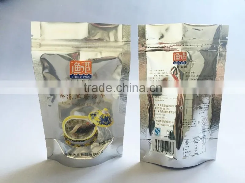 Transparent Window Zipper Stand Up Plastic Cashew Nut Packaging Bag