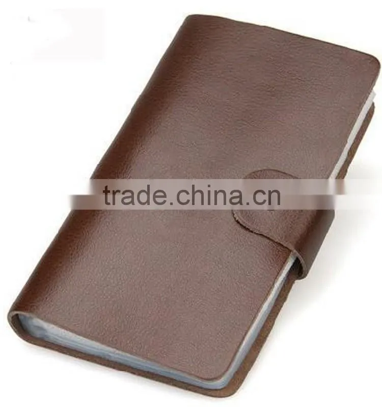 Business fashion waterproof stud closure card leather book OEM order welcome