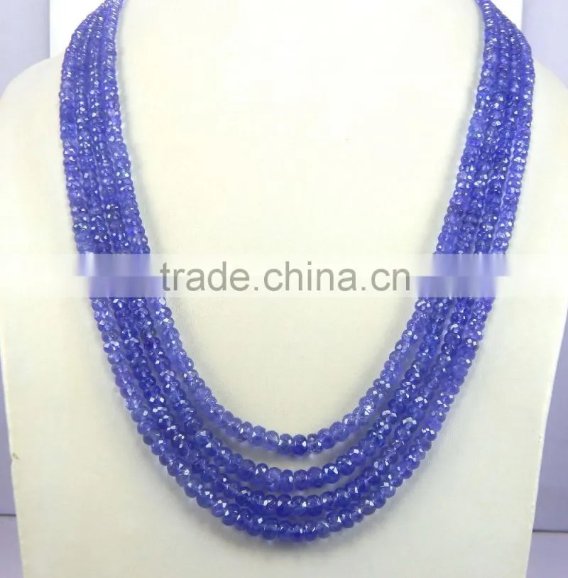 low price Natural Royal Blue AA quality Tanzanite Roundel faceted Beads, tz beads