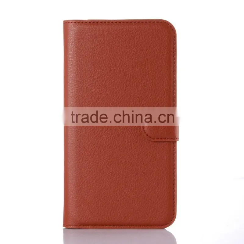 Factory Price Lichee Leather Pouch Wallet Case Folio Stand Cover for Samsung GALAXY S7 Plus
