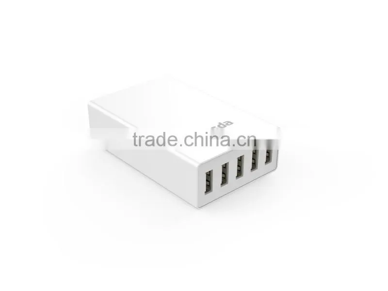 Anti-Fire Rapid Charge Safe Portable 5 ports USB extension socket Wall charger with 5V 12A Max 60W