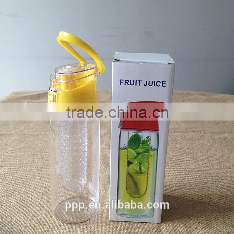 plastic water bottle with fruit infuser