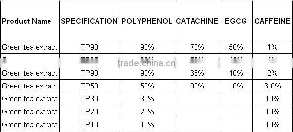 GMP Manufacture Supply Top Quality Green Tea Extract 50% polyphenols fine tea powder