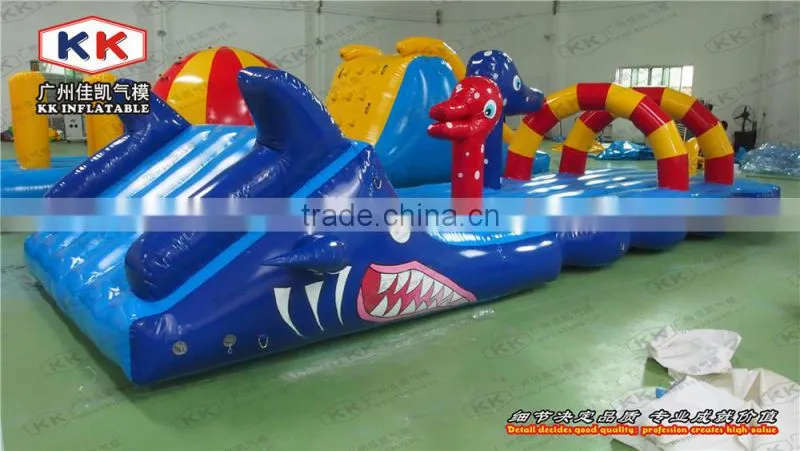 Water swimming pool mobile park Crocodile inflatable obstacle course