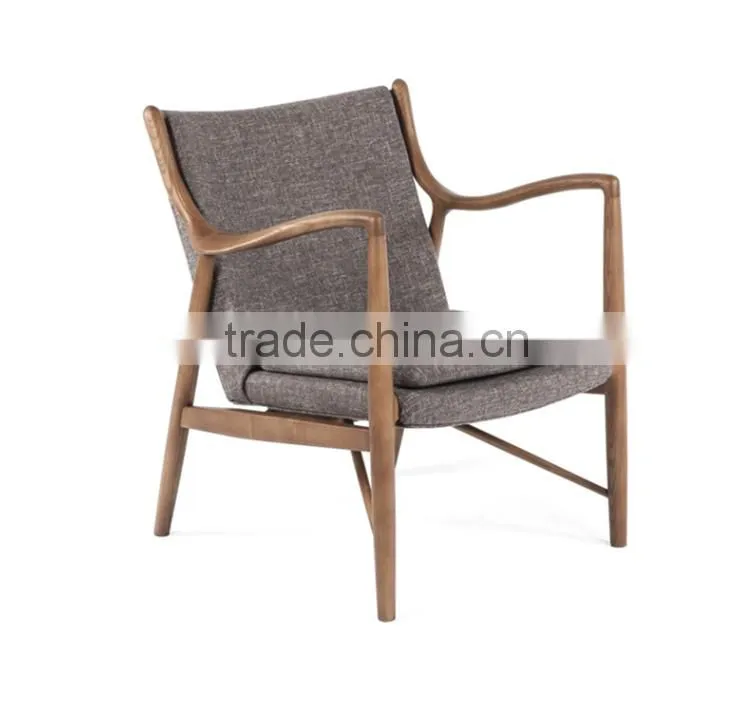diamond mid-century modern walnut finished lounge chair with hand-stained wood base