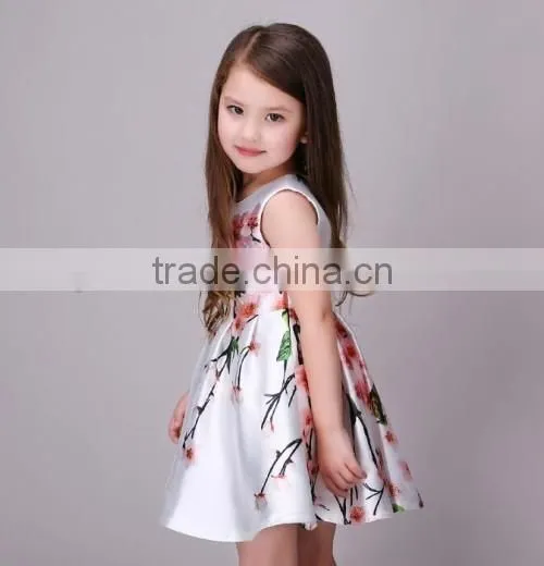 2016 new arrived flower kids beautiful model dresses wholesale price summer kids dresses for weddings