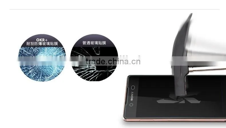 9H Hardness Anti-shock Ultra thin 0.26mm Tempered Glass Screen Protector for Sony Xperia Z4 ,Free sample