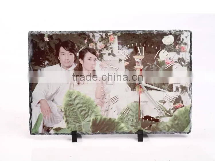 Wholesale DIY customed L40*H25*W0.9CM blank clock painting sublimation stone plaque