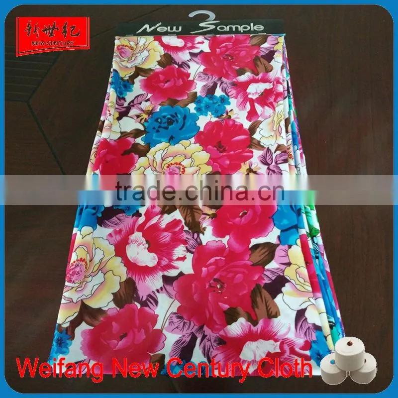 china weifang manufacturer wholesale cheap viscose printed fabric for lady dress