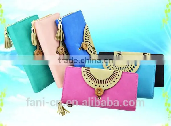 2015 new arrival multi card holder fancy PU leather wallet with custom design for women