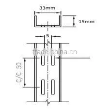 15x33x15mm Twin Slot Wall Fix Upright