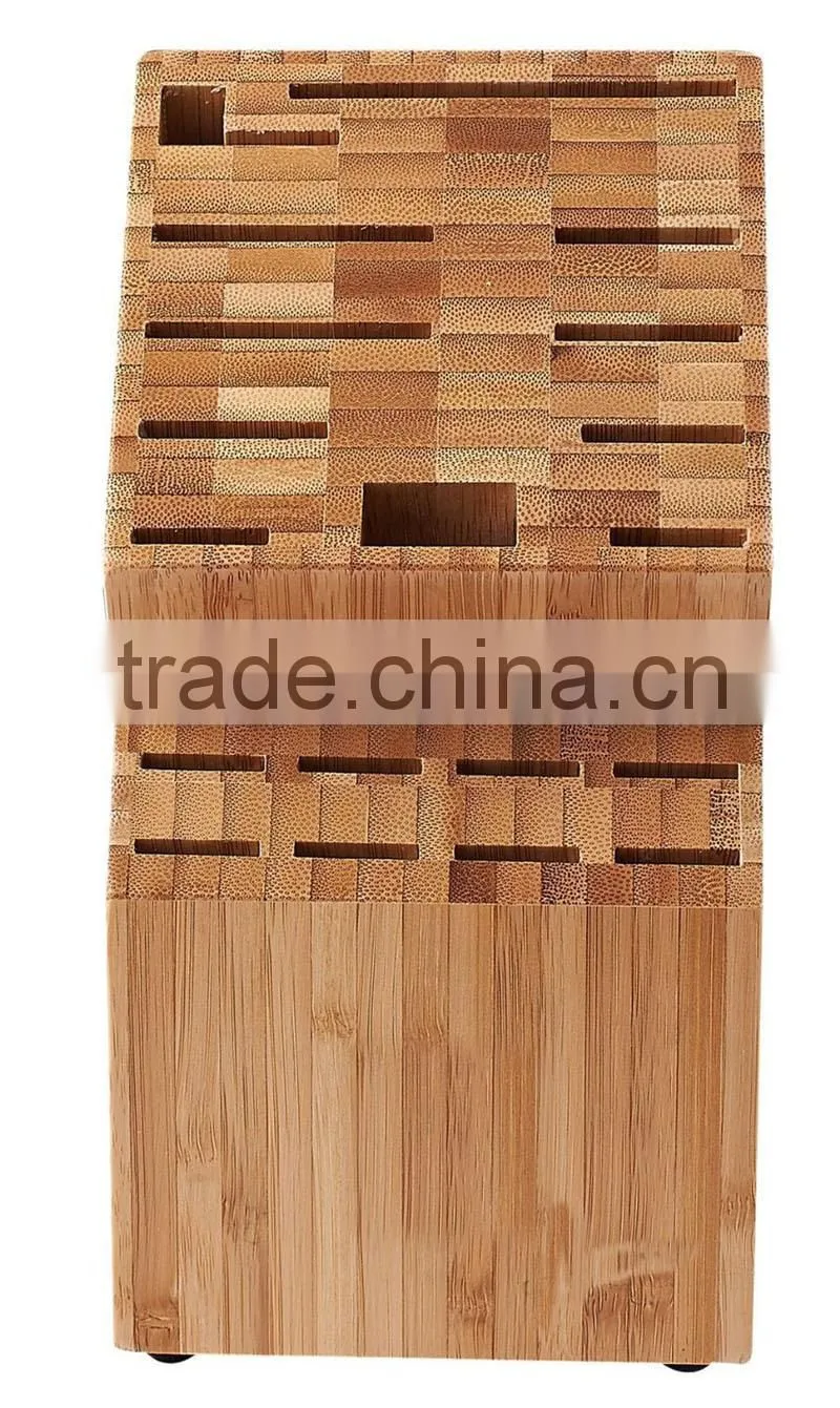 2015 New Bamboo Countertop Knife Block with 19 slots