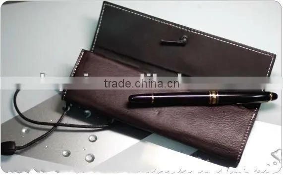 Western style PU leather foldable pen bags