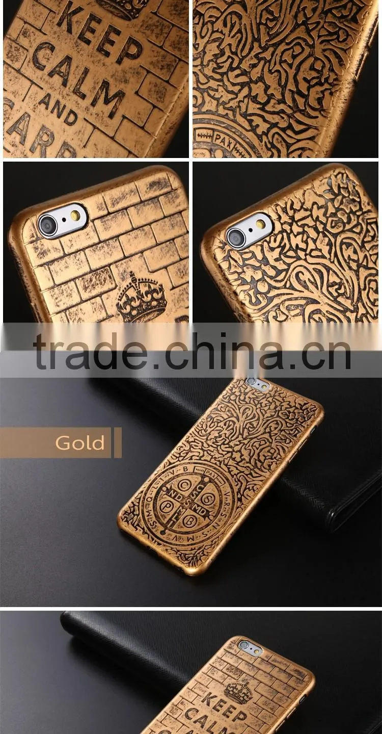 Hot Selling 3D Bronzy Copper Phone Case TPU Rubber Soft Case Back Cover Shell Compatible For iPhone 5 6 6S Series