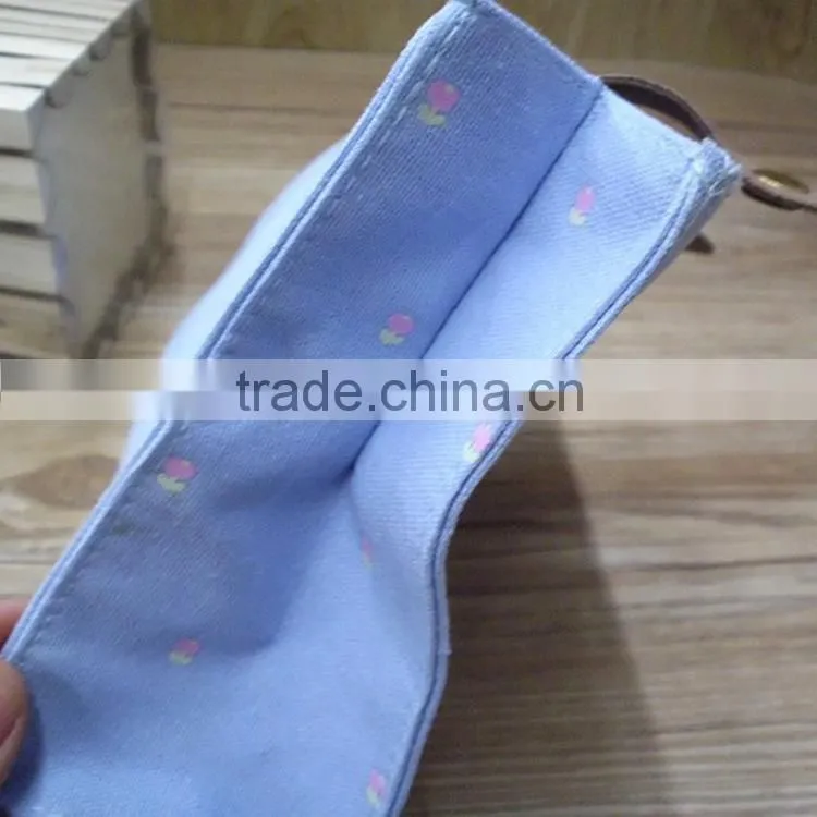 wholesale large custom folding canvas pencil case with button for school