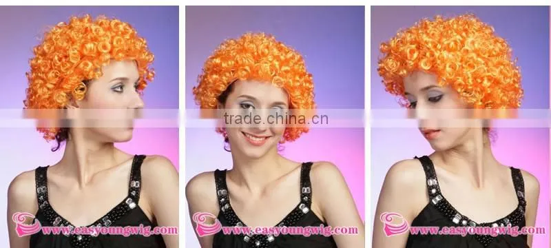 synthetic hair disco party afro football fan wigs hair children& adult