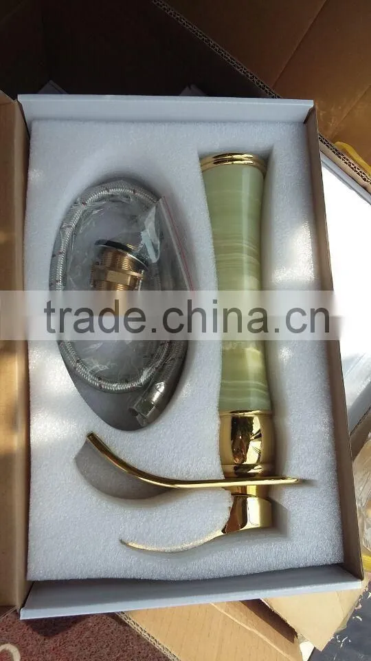bathroom luxury waterfall mixer, big water mouth jade tap for cabinet, tap for basin