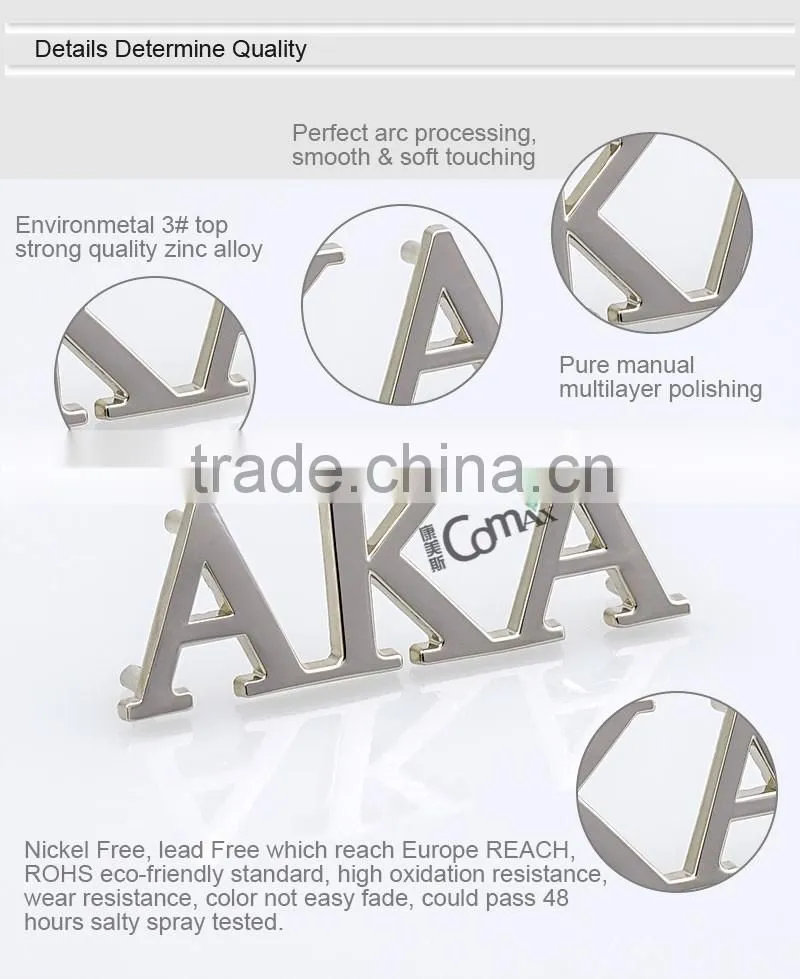 Shiny silver custom 3D metal brand logo