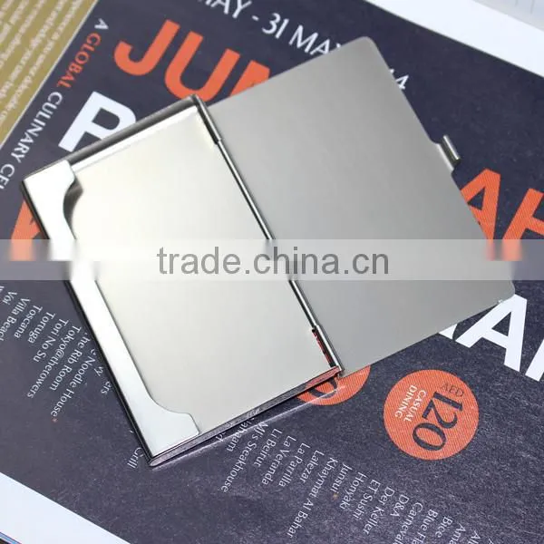 Inside and outside the whole brushed surface stinless steel metal name card holder business card case