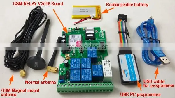 GSM relay switch controller SMS texts for switching relay with dialling-in remote control
