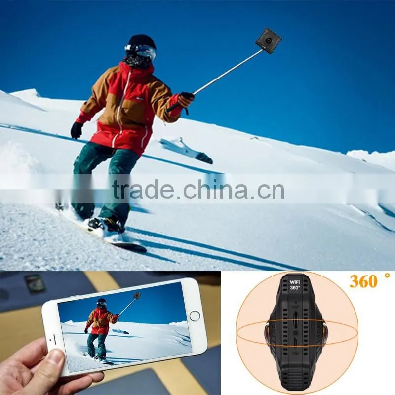 Wifi Dual lens fisheye sport camera 360 720 degree panoramic 1080p panoramic Camera