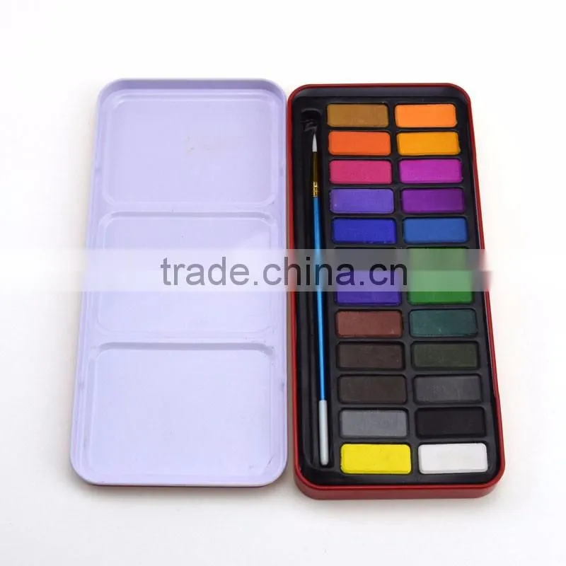 factory wholesale 24colors watercolor paint set artist painting set for children