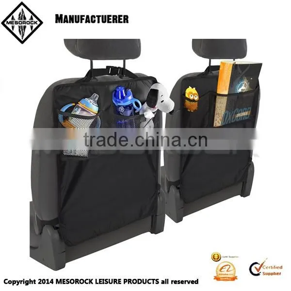 Kick Mats Back Seat Protector w/Storage Organizer Pocket- 2 Pack