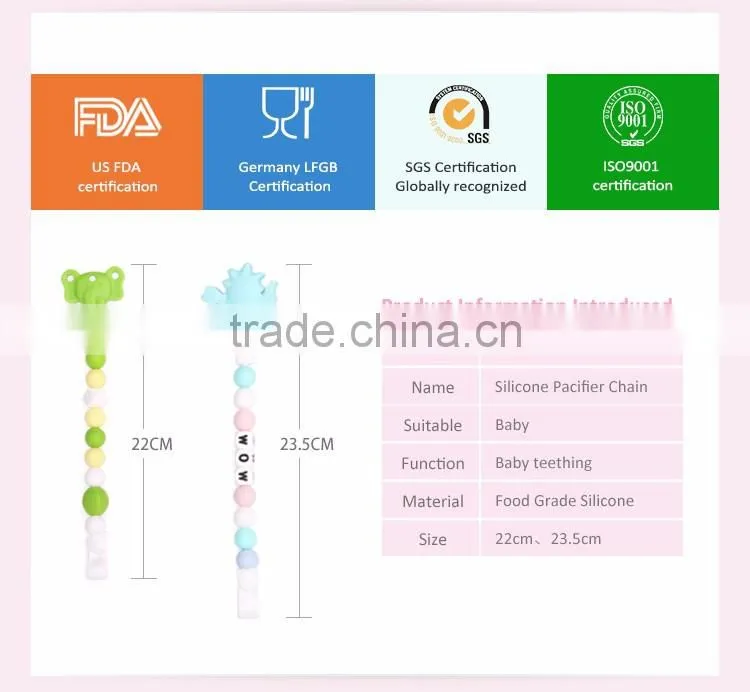 Make From Food Grade Silicone DIY Baby Pacifier Chain Baby Teething