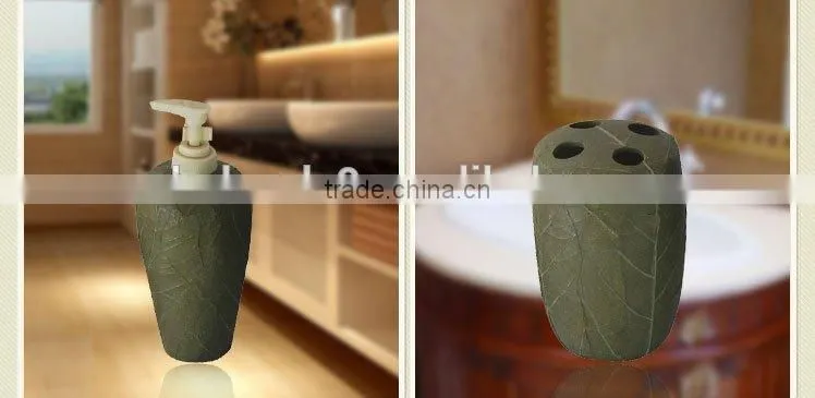 Resin leaves pattern Bathrooom Sets 6pcs bathroom accessory