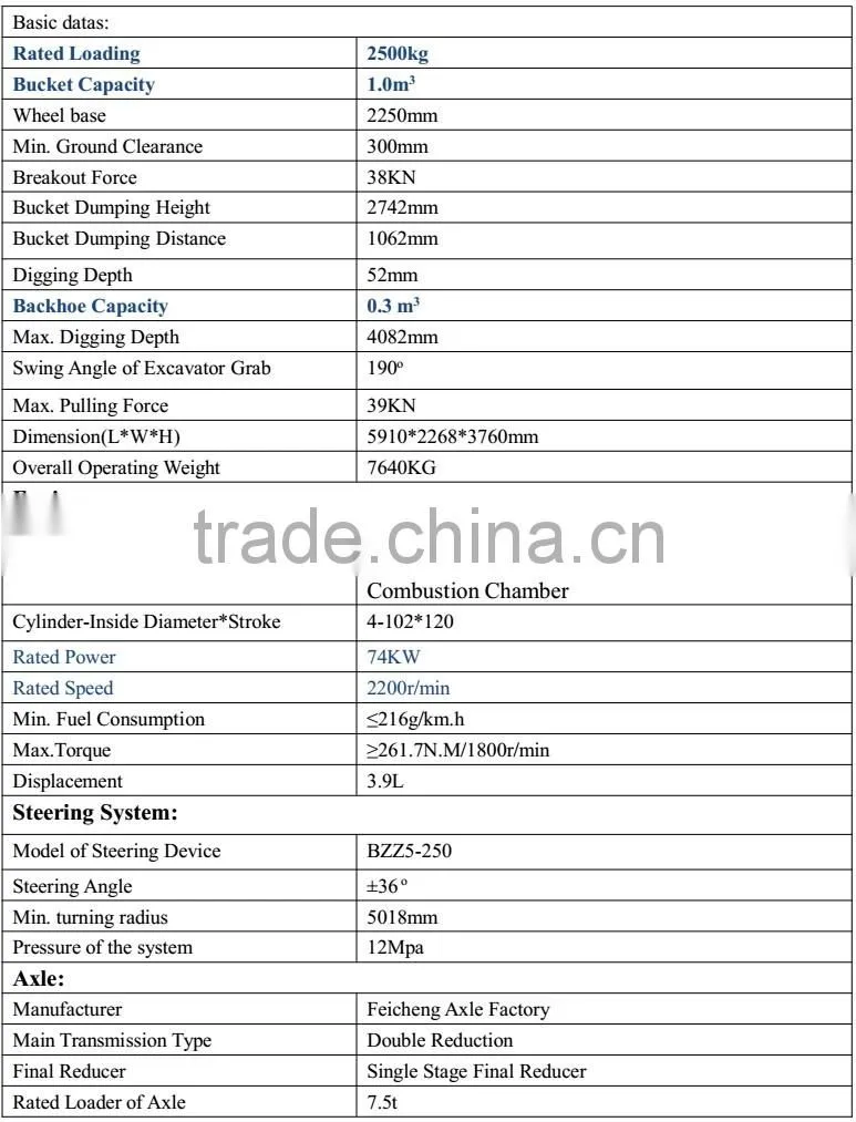 High Quality good condition backhoe loader with good market