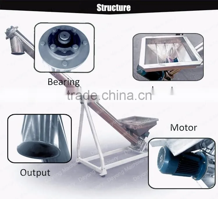 Engineers available to service machinery overseas grain screw conveyor stainless steel price