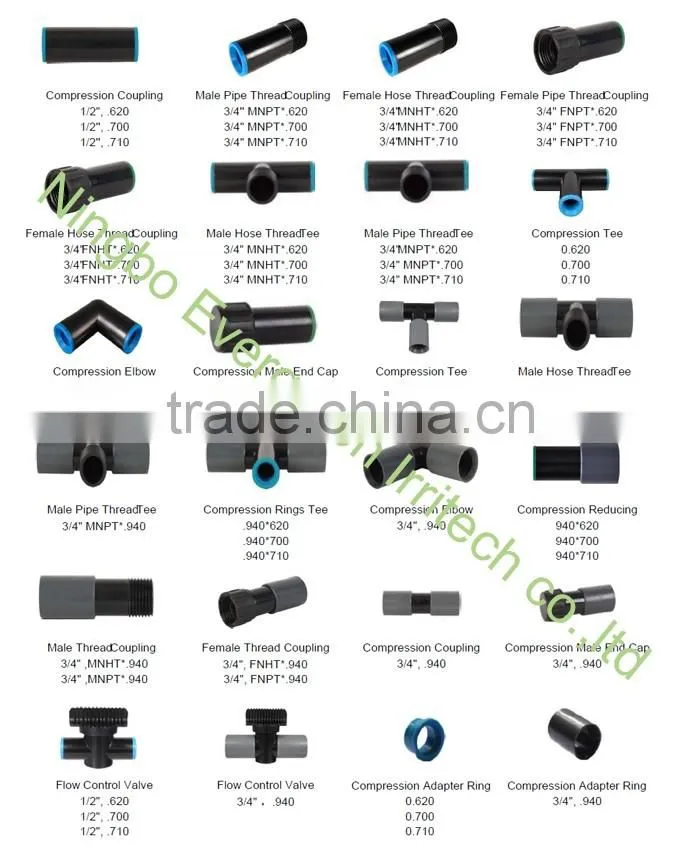 hot selling 90 degree pp barbed elbow drip irrigation pipe connector