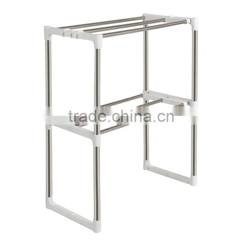 Scalable 2 Tier Kitchen Microwave Oven Storage Hanger Rack